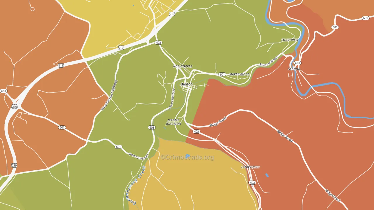 Benson, PA Map of Theft Rates