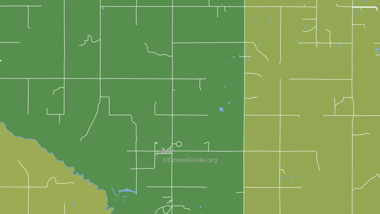 Bentley, OK Map of Theft Rates