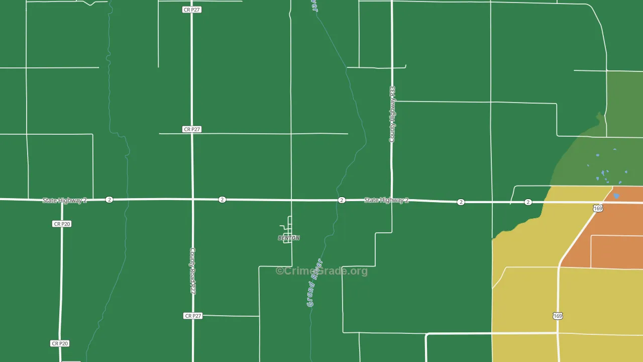 Benton, IA Map of Theft Rates