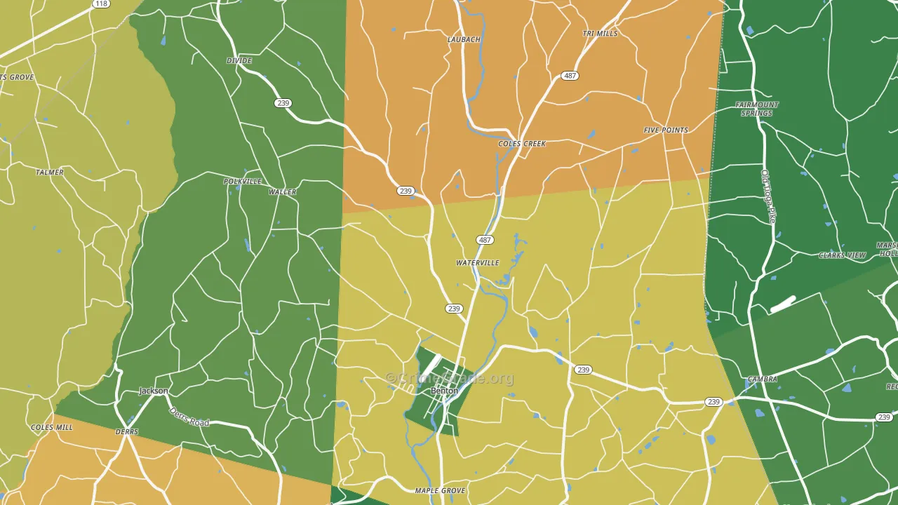Benton, PA Map of Theft Rates