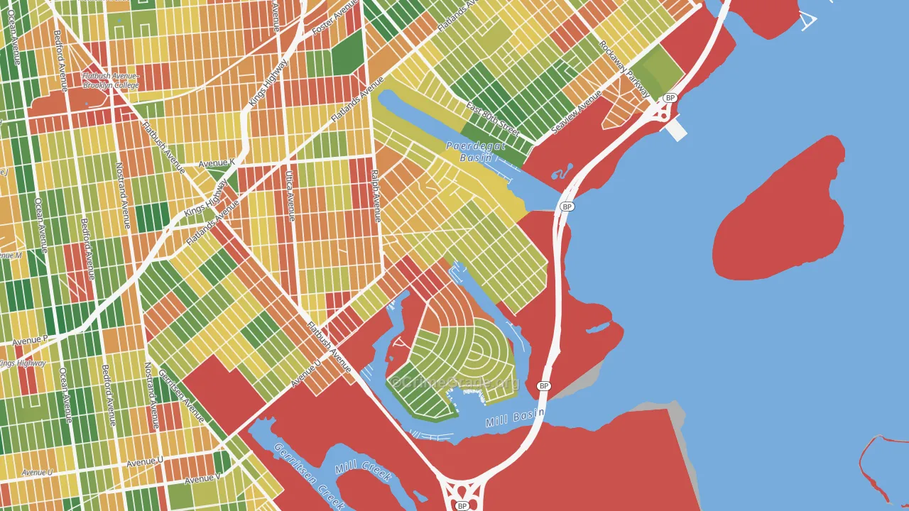 Bergen Beach, Brooklyn, NY Map of Theft Rates