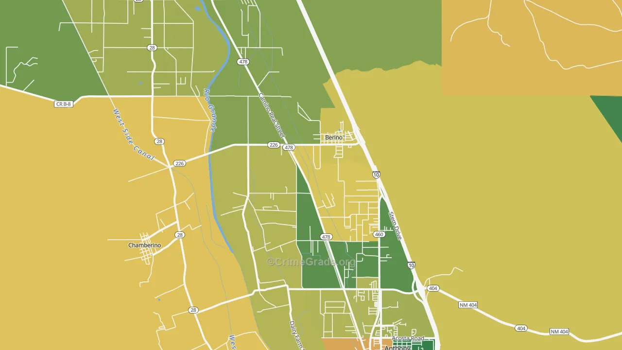 Berino, NM Map of Theft Rates