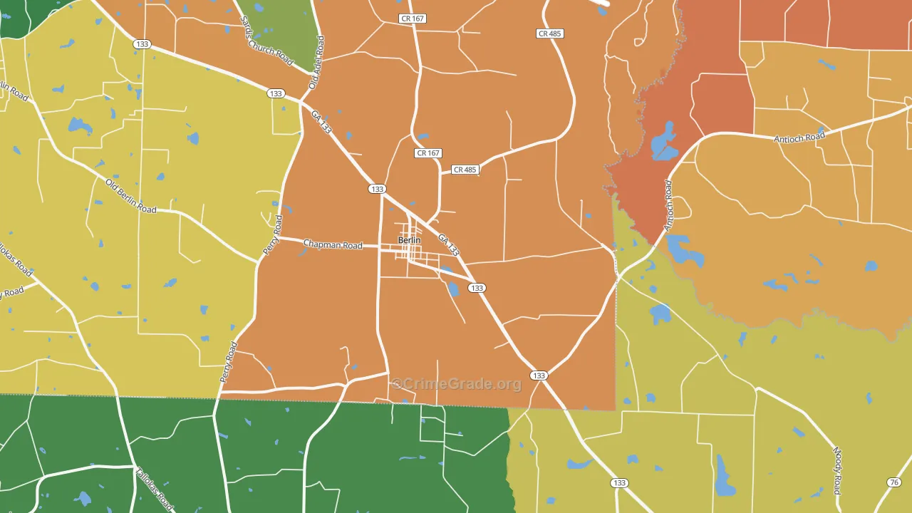 Berlin, GA Map of Theft Rates