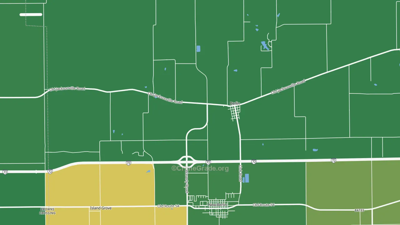 Berlin, IL Map of Theft Rates