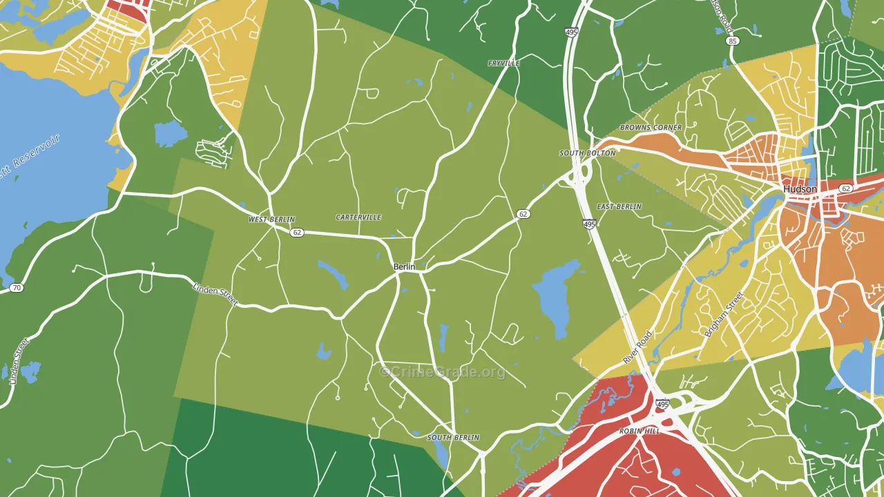 Berlin, MA Map of Theft Rates