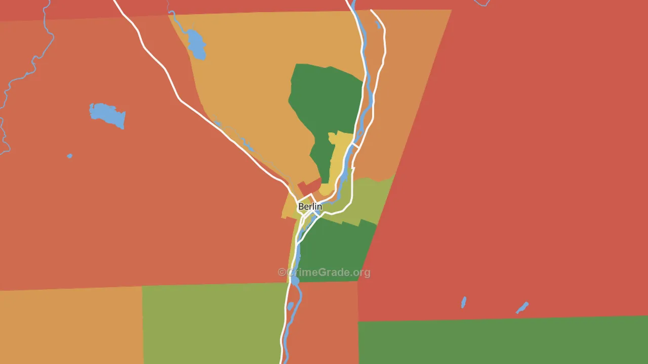 Berlin, NH Map of Theft Rates