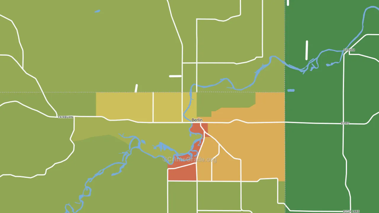Berlin, WI Map of Theft Rates