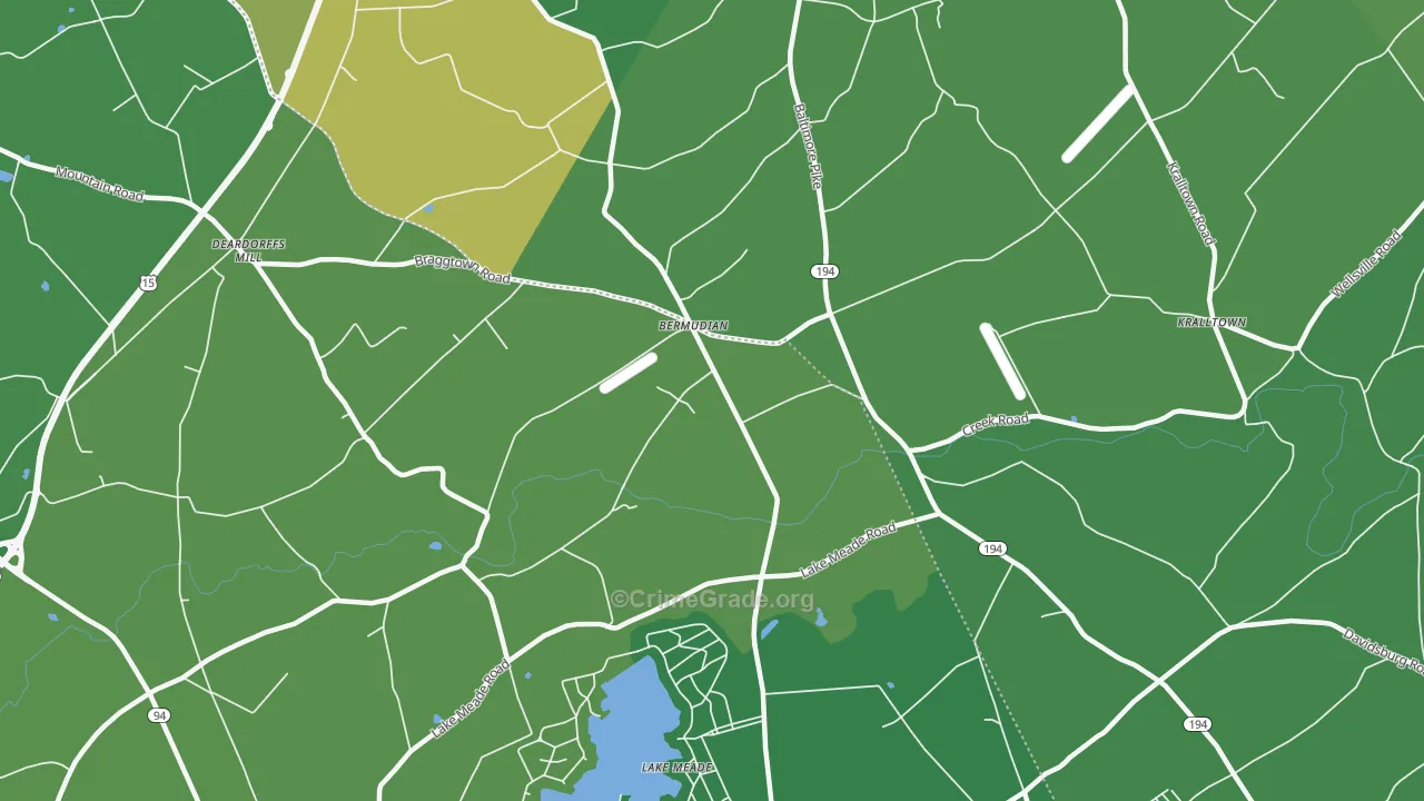 Bermudian, PA Map of Theft Rates