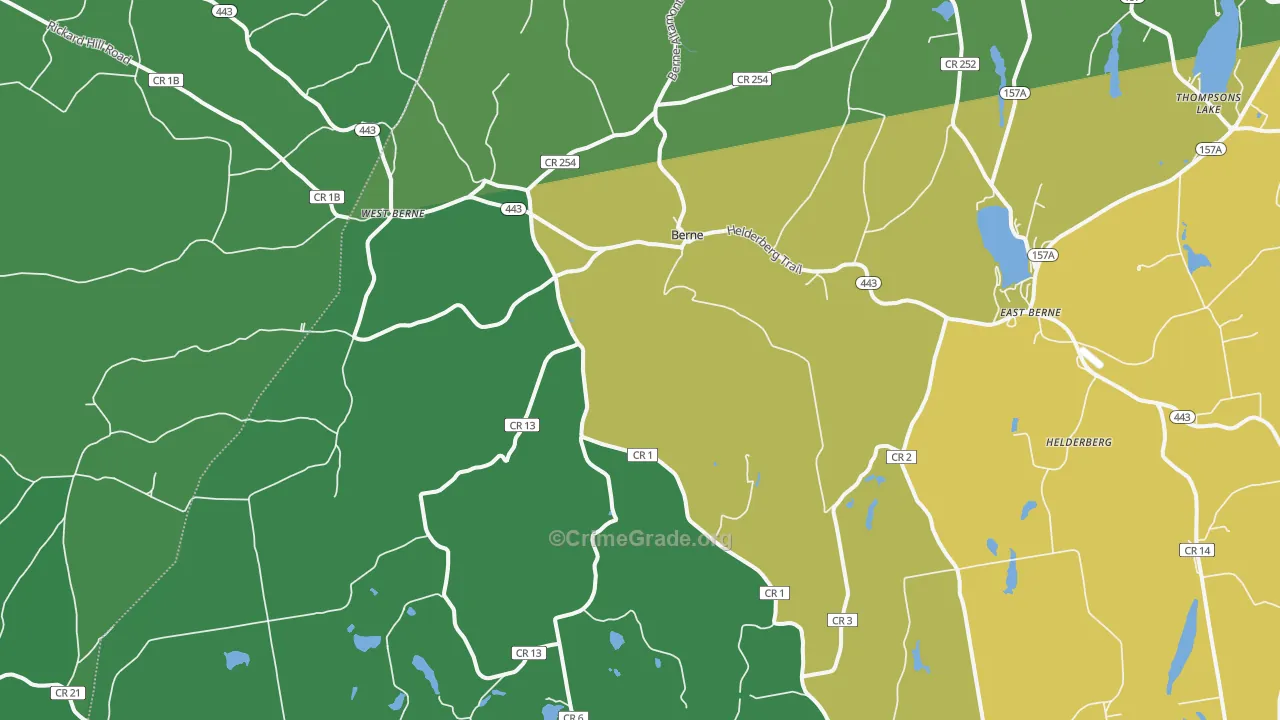 Berne, NY Map of Theft Rates