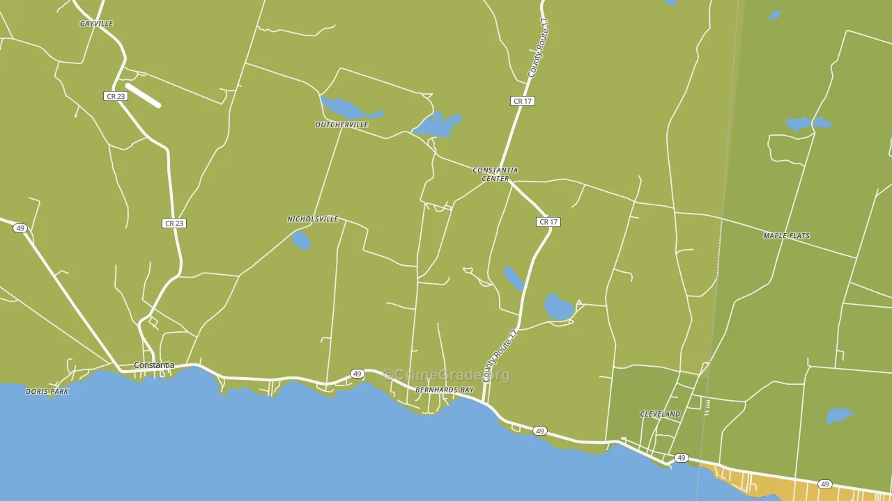 Bernhards Bay, NY Map of Theft Rates