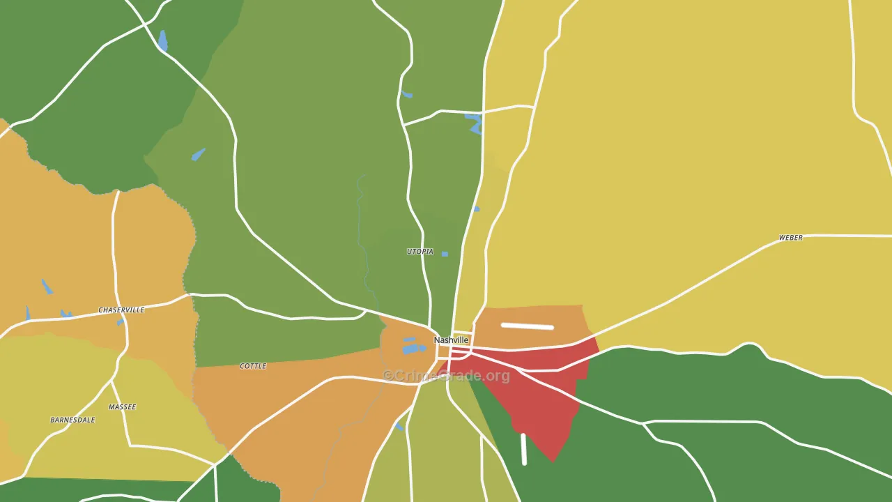 Berrien County, GA Map of Theft Rates
