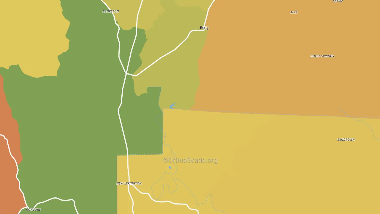 Berry, AL Map of Theft Rates