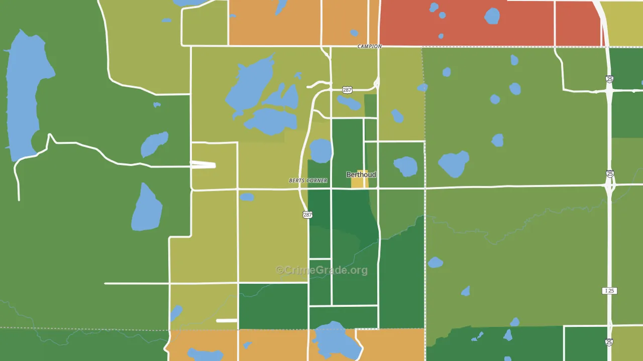 Berthoud, CO Map of Theft Rates