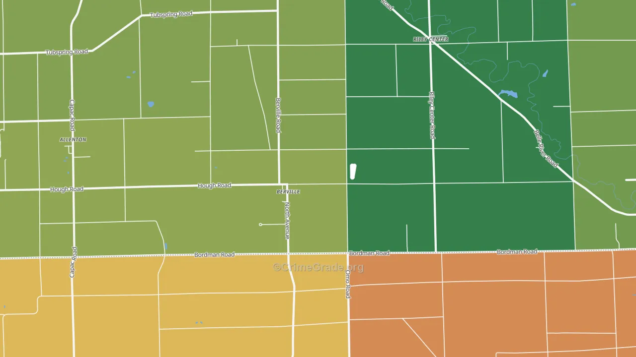 Berville, MI Map of Theft Rates