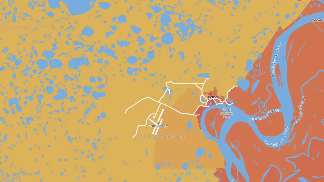 Bethel, AK Map of Theft Rates