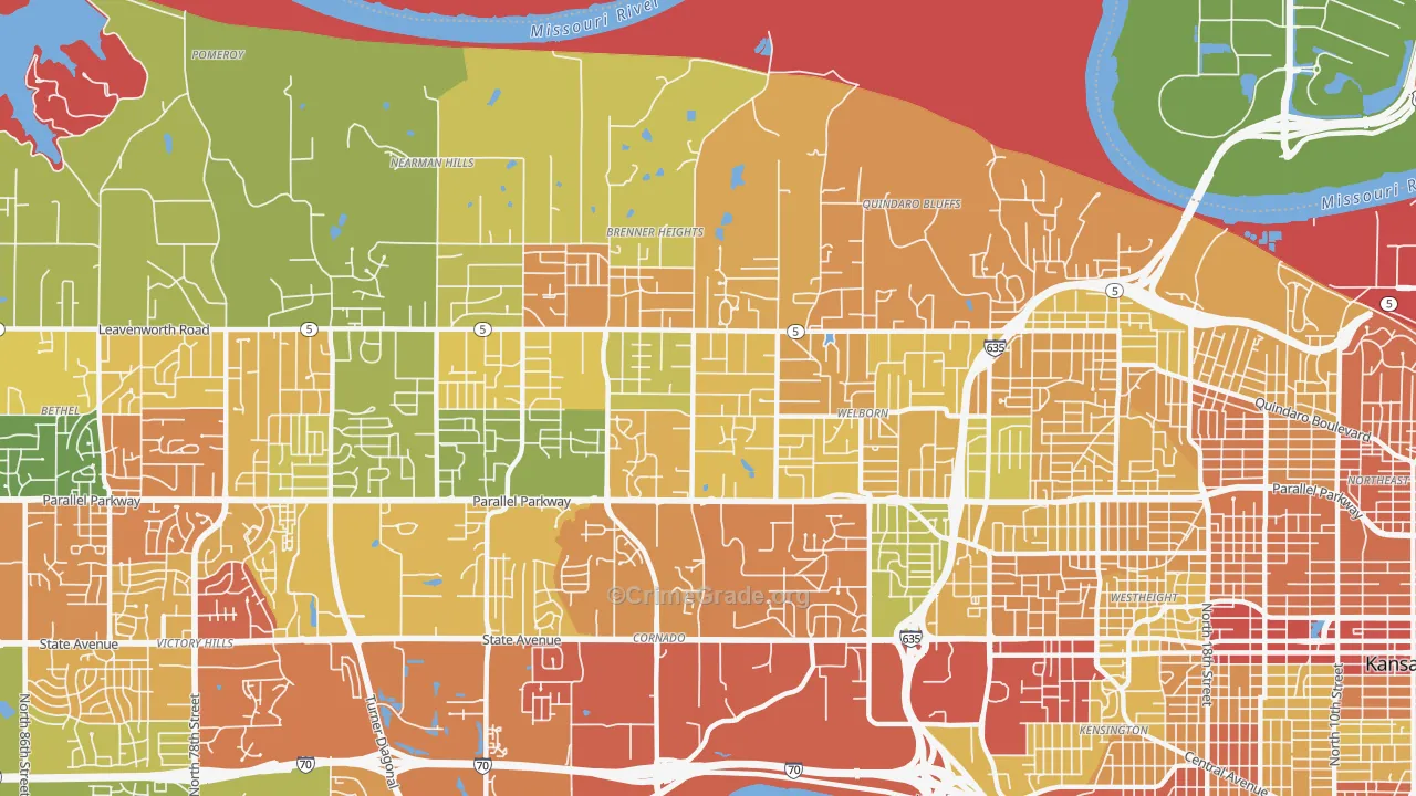 Bethel Welborn, Kansas City, KS Map of Theft Rates