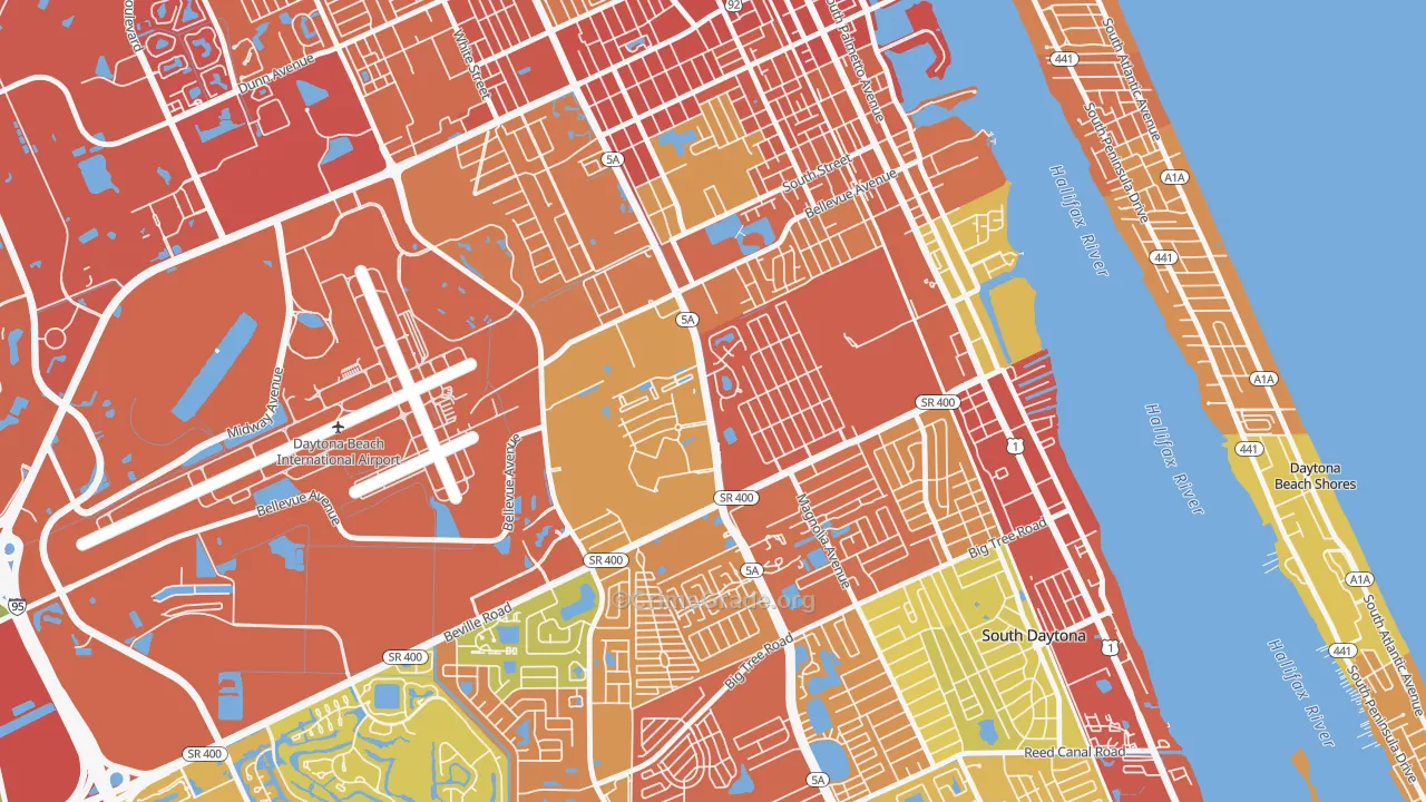 Bethune Grant, Daytona Beach, FL Map of Theft Rates