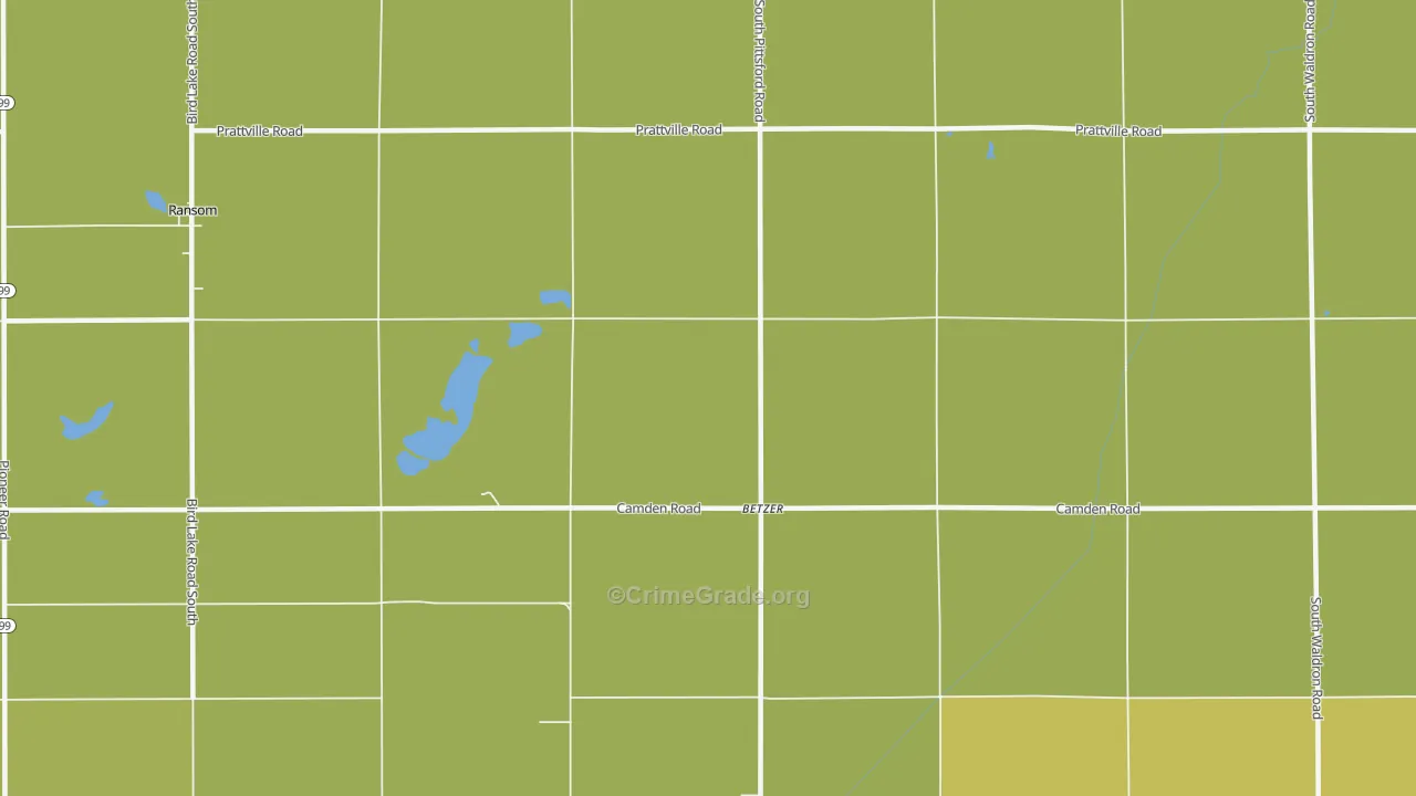 Betzer, MI Map of Theft Rates