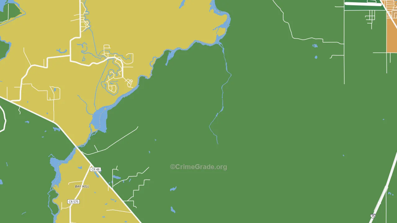 Bevilles Corner, FL Map of Theft Rates