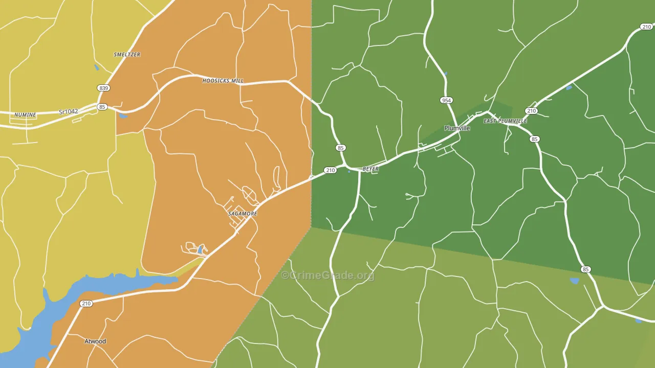 Beyer, PA Map of Theft Rates