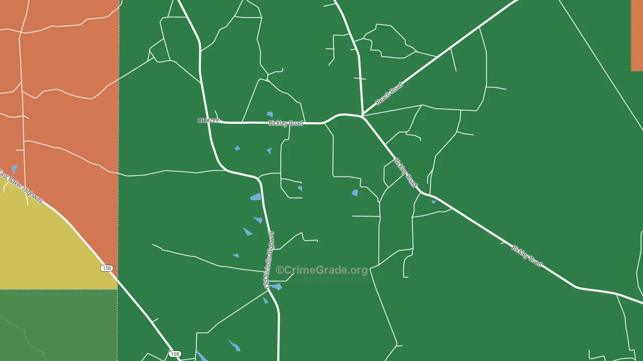 Bickley, GA Map of Theft Rates