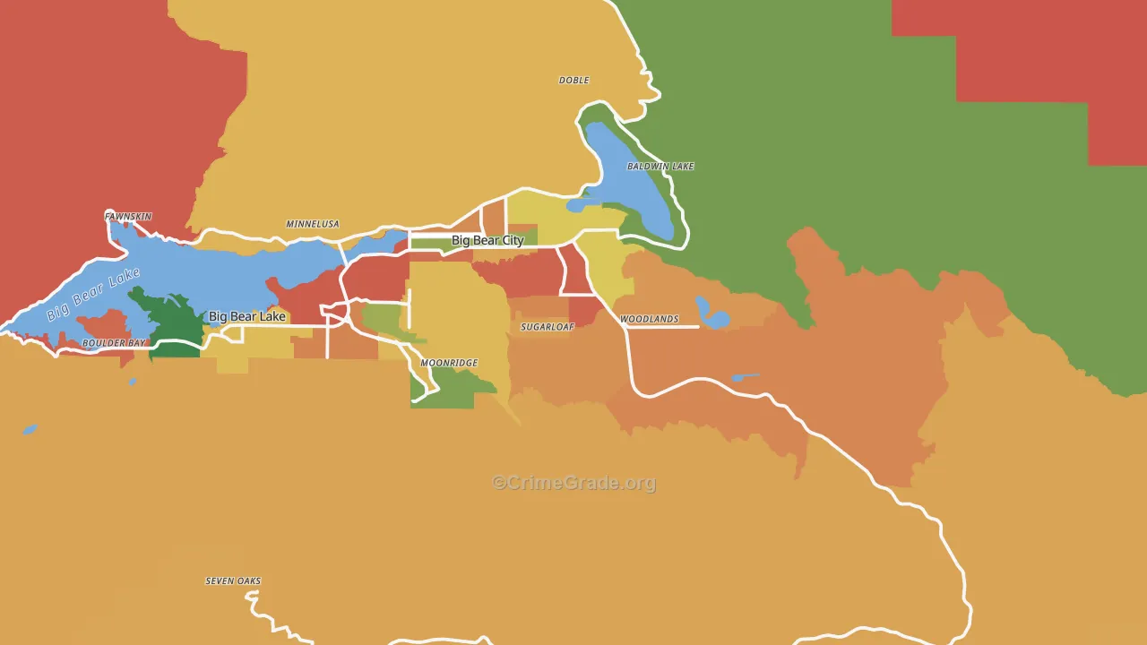 Big Bear, CA Map of Theft Rates