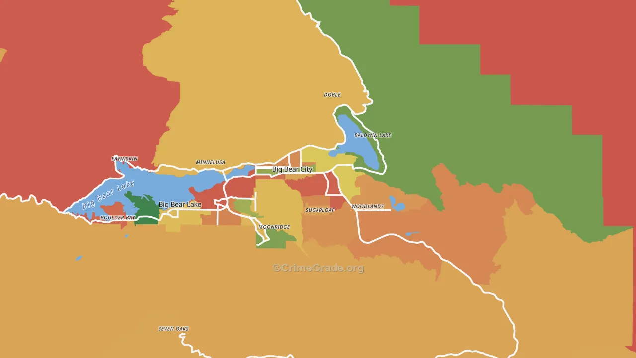 Big Bear City, CA Map of Theft Rates