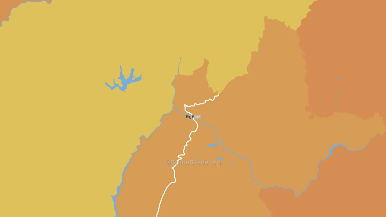 Big Bend, CA Map of Theft Rates