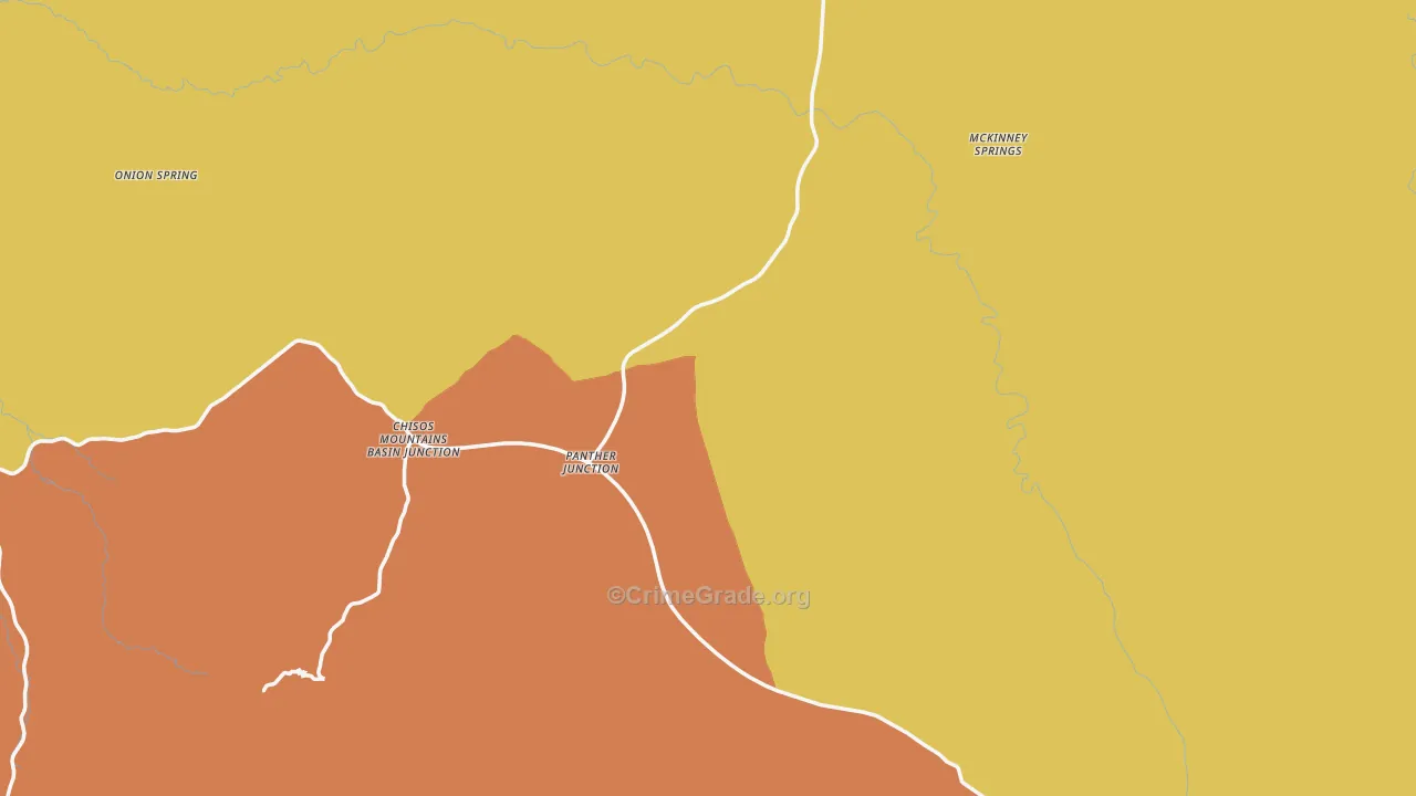 Big Bend National Park, TX Map of Theft Rates