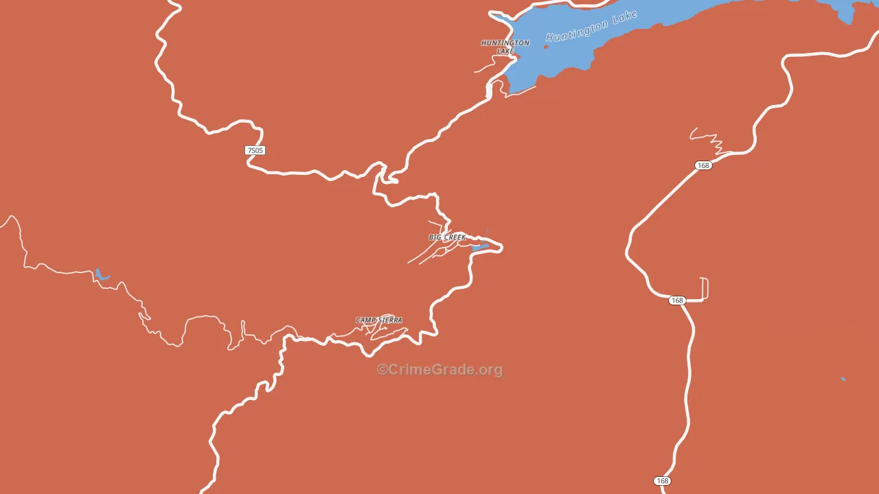 Big Creek, CA Map of Theft Rates