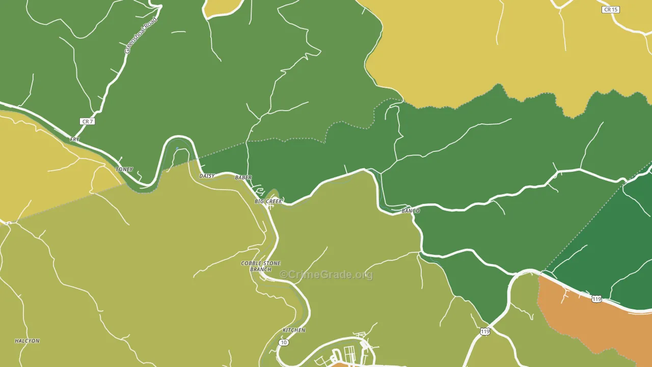 Big Creek, WV Map of Theft Rates