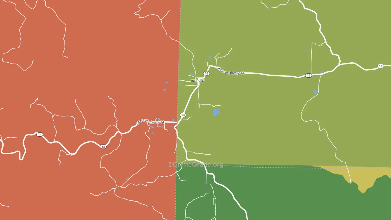 Big Flat, AR Map of Theft Rates