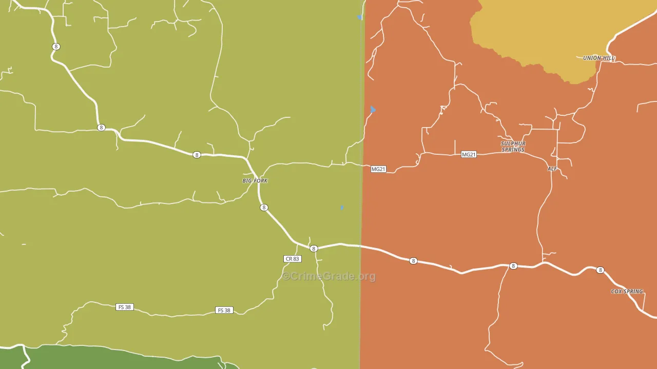 Big Fork, AR Map of Theft Rates