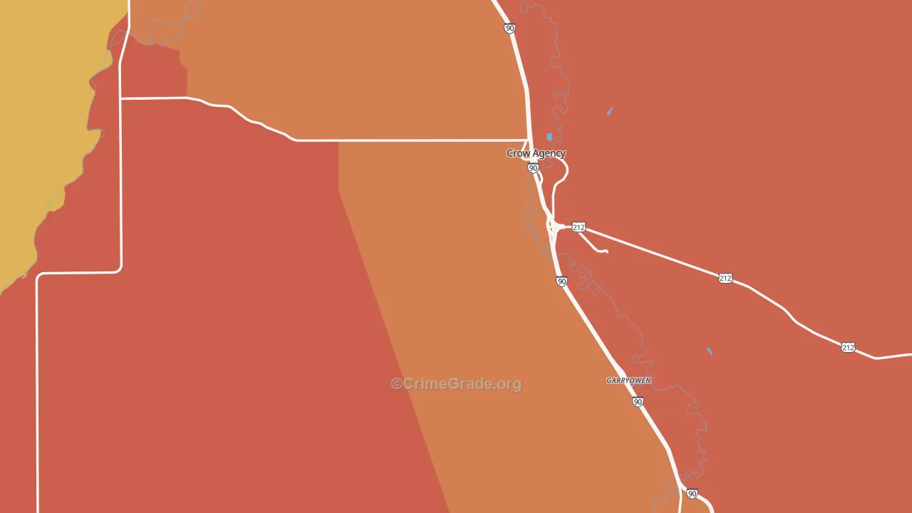 Big Horn County, MT Map of Theft Rates