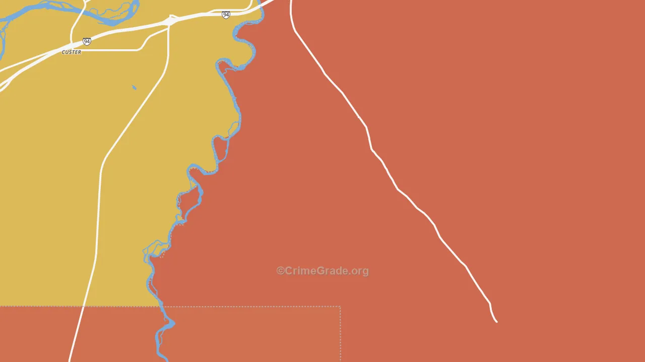 Big Horn, MT Map of Theft Rates