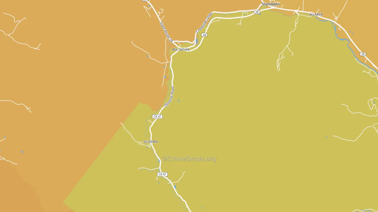Big Indian, NY Map of Theft Rates