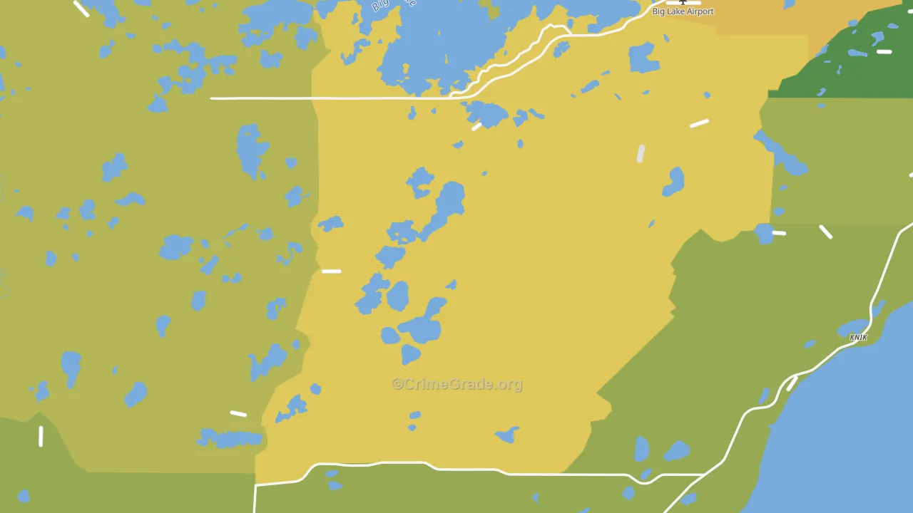 Big Lake, AK Map of Theft Rates