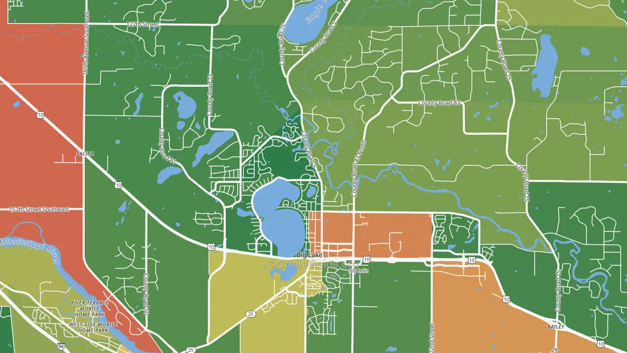 Big Lake, MN Map of Theft Rates