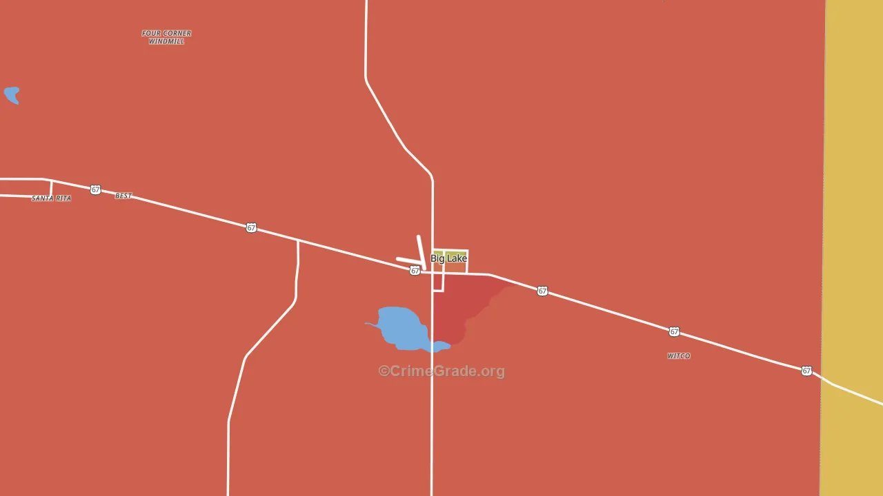 Big Lake, TX Map of Theft Rates