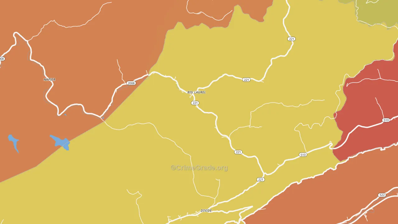 Big Laurel, KY Map of Theft Rates