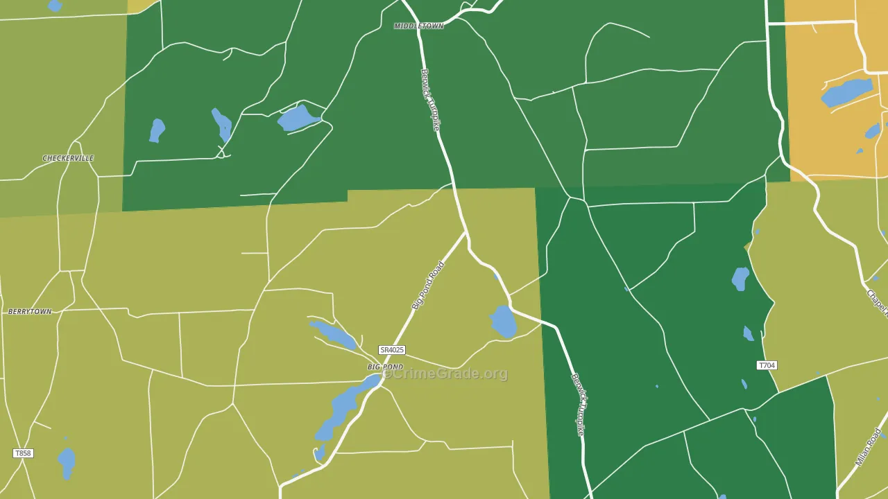 Big Pond, PA Map of Theft Rates