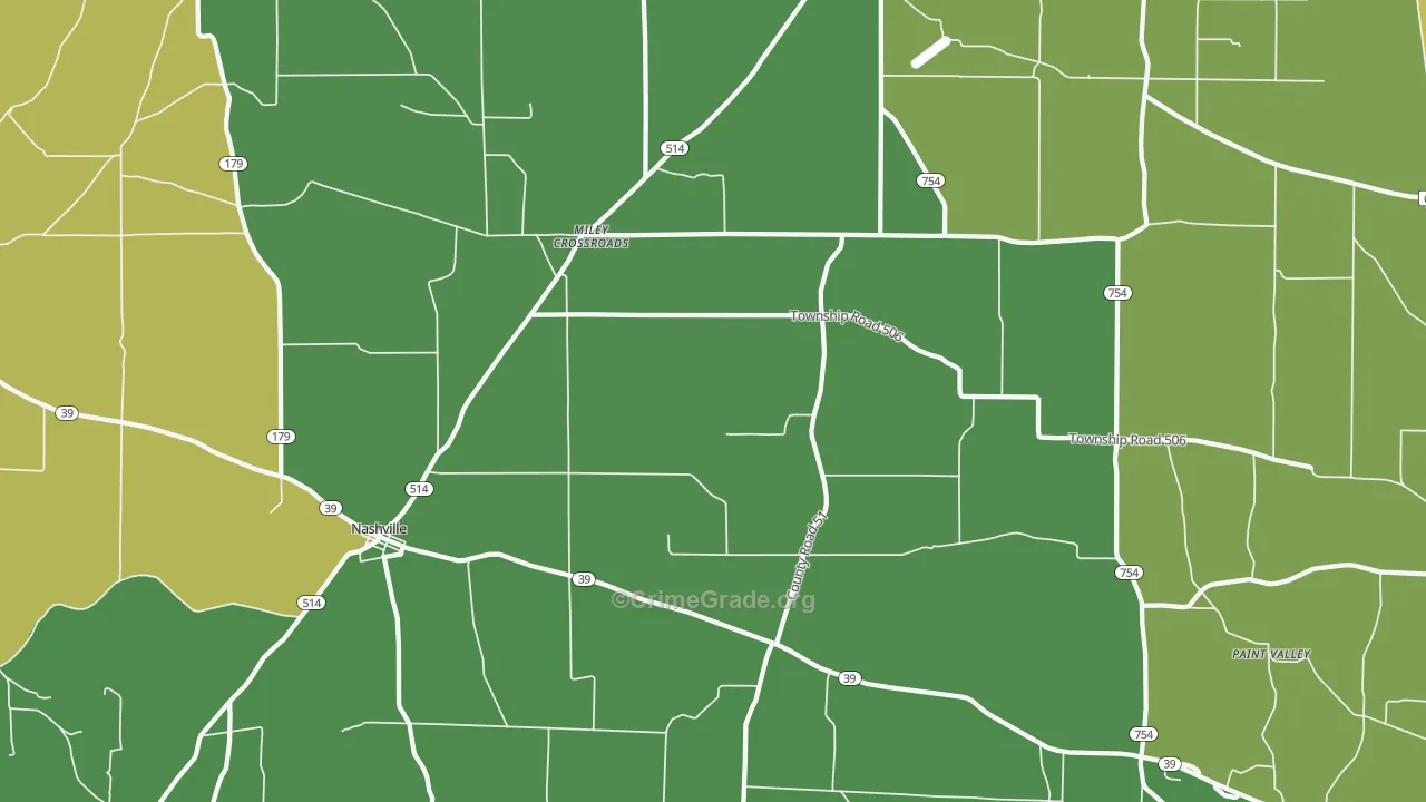 Big Prairie, OH Map of Theft Rates