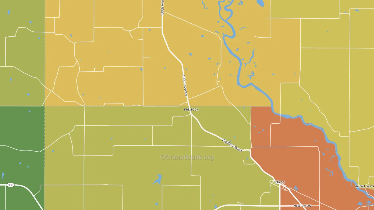 Big Rock, IA Map of Theft Rates