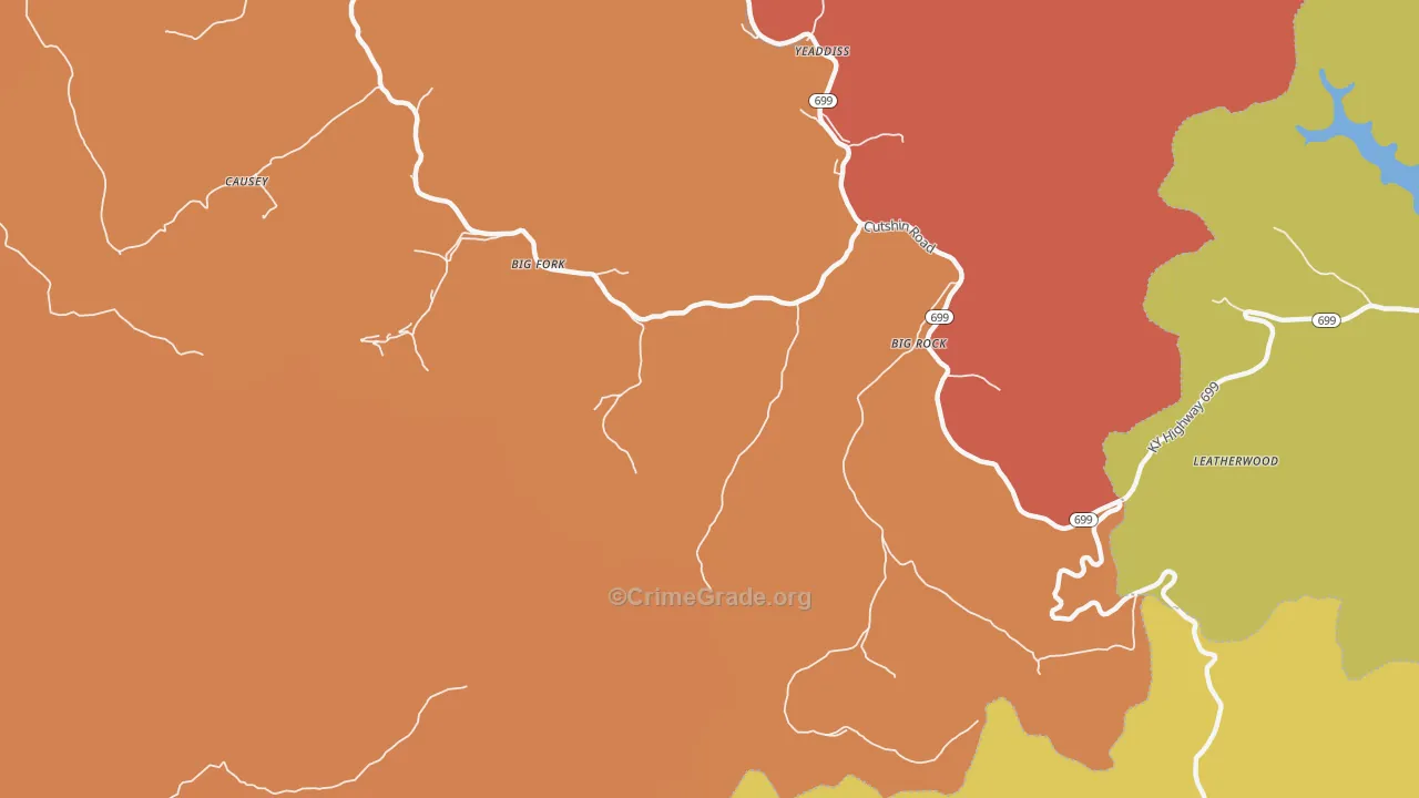 Big Rock, KY Map of Theft Rates