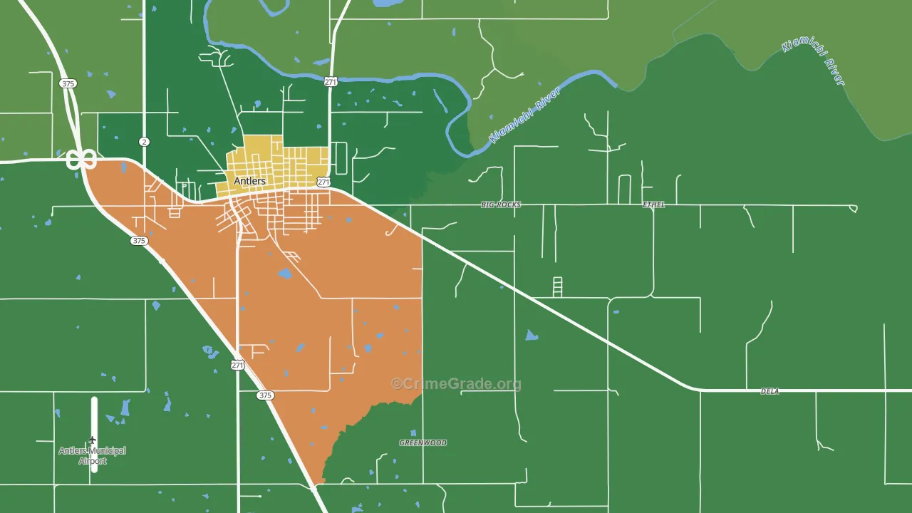 Big Rocks, OK Map of Theft Rates