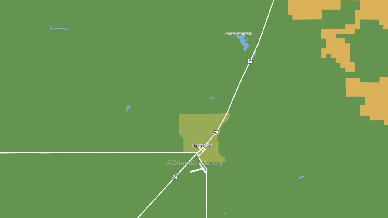 Big Sandy, MT Map of Theft Rates