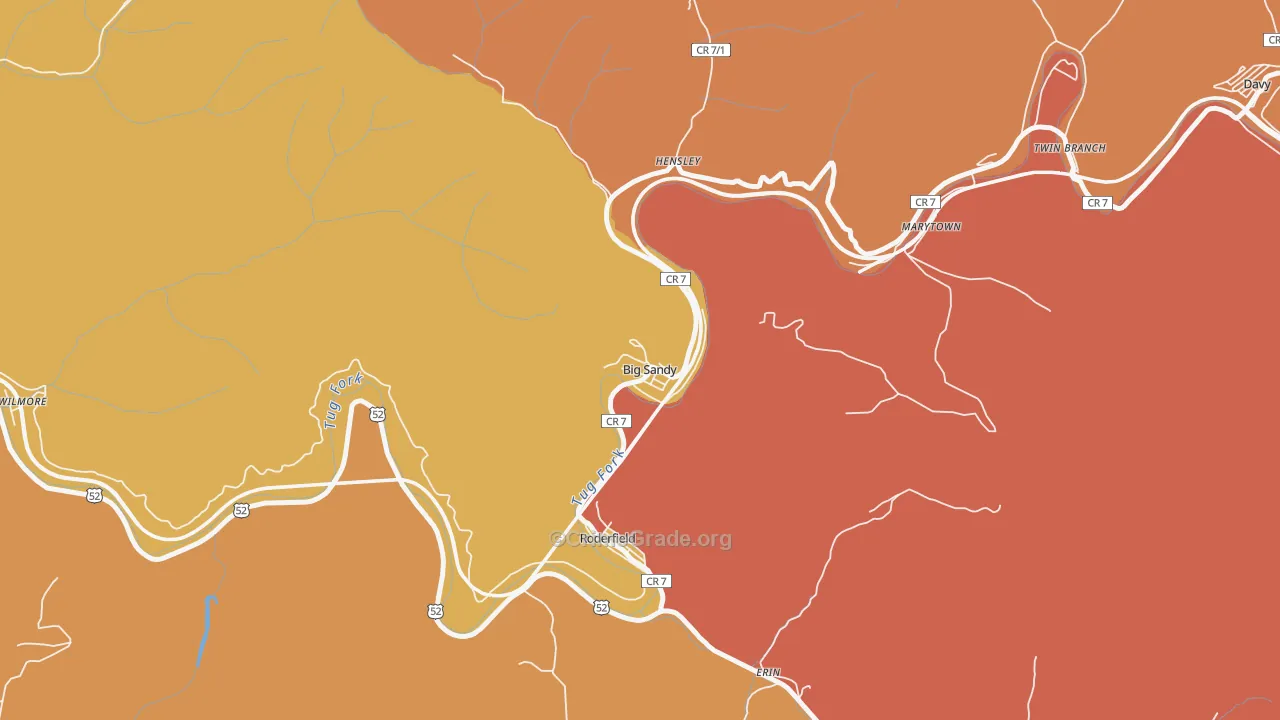 Big Sandy, WV Map of Theft Rates