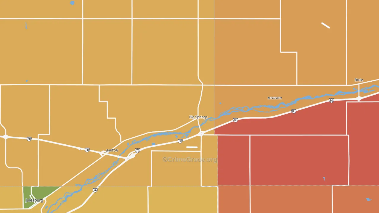 Big Springs, NE Map of Theft Rates
