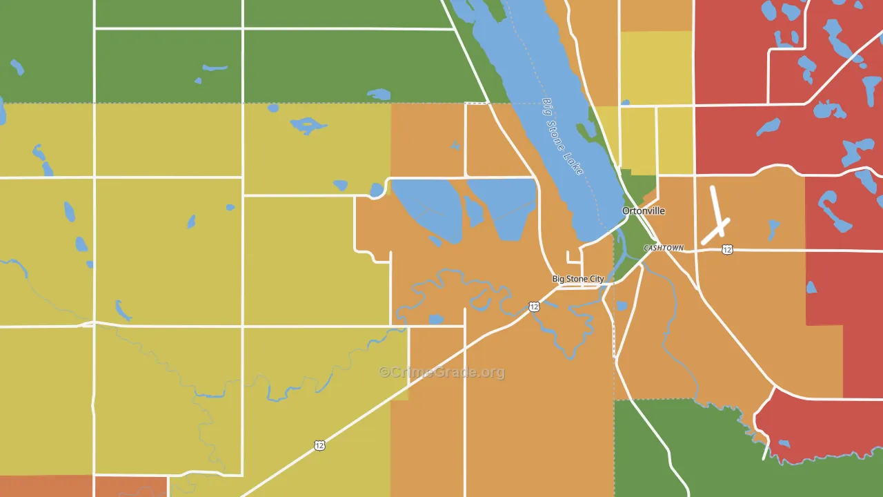Big Stone City, SD Map of Theft Rates