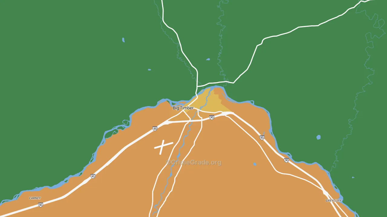 Big Timber, MT Map of Theft Rates